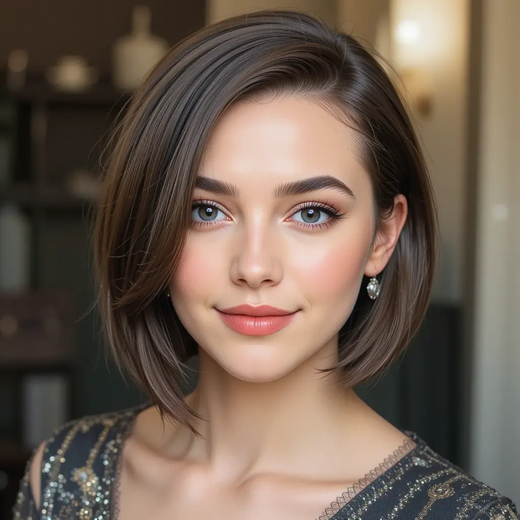 Short Hair with Half-Up Twist