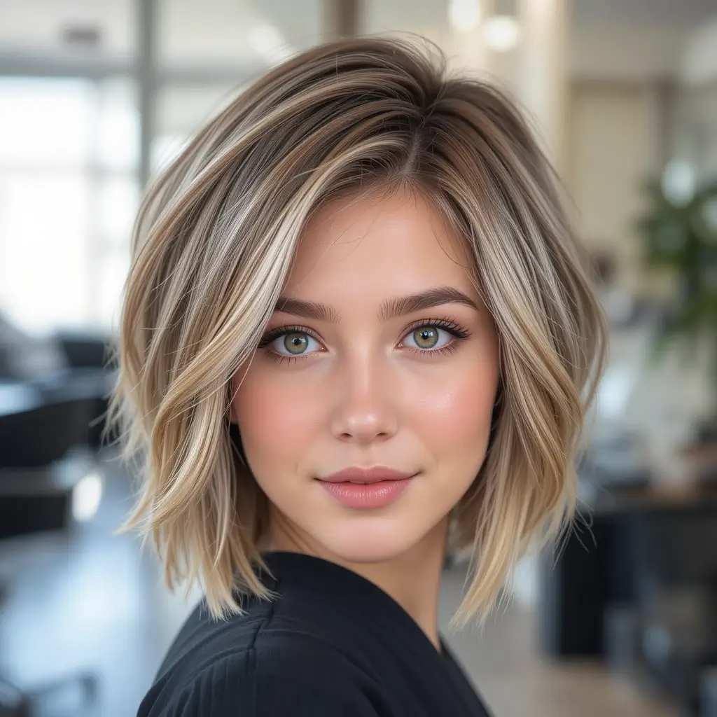 Short Layered Cut with Subtle Highlights