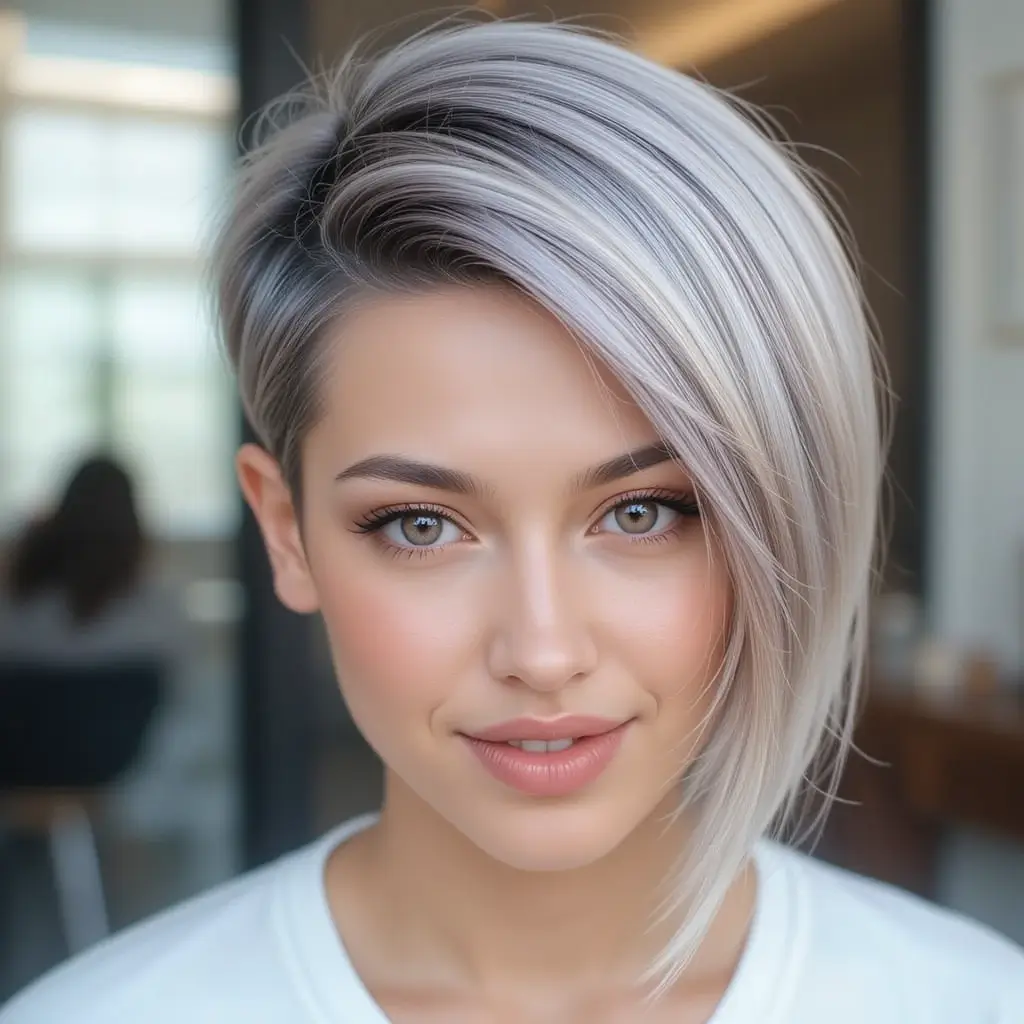 Short Salt and Pepper Hair with Tapered Sides
