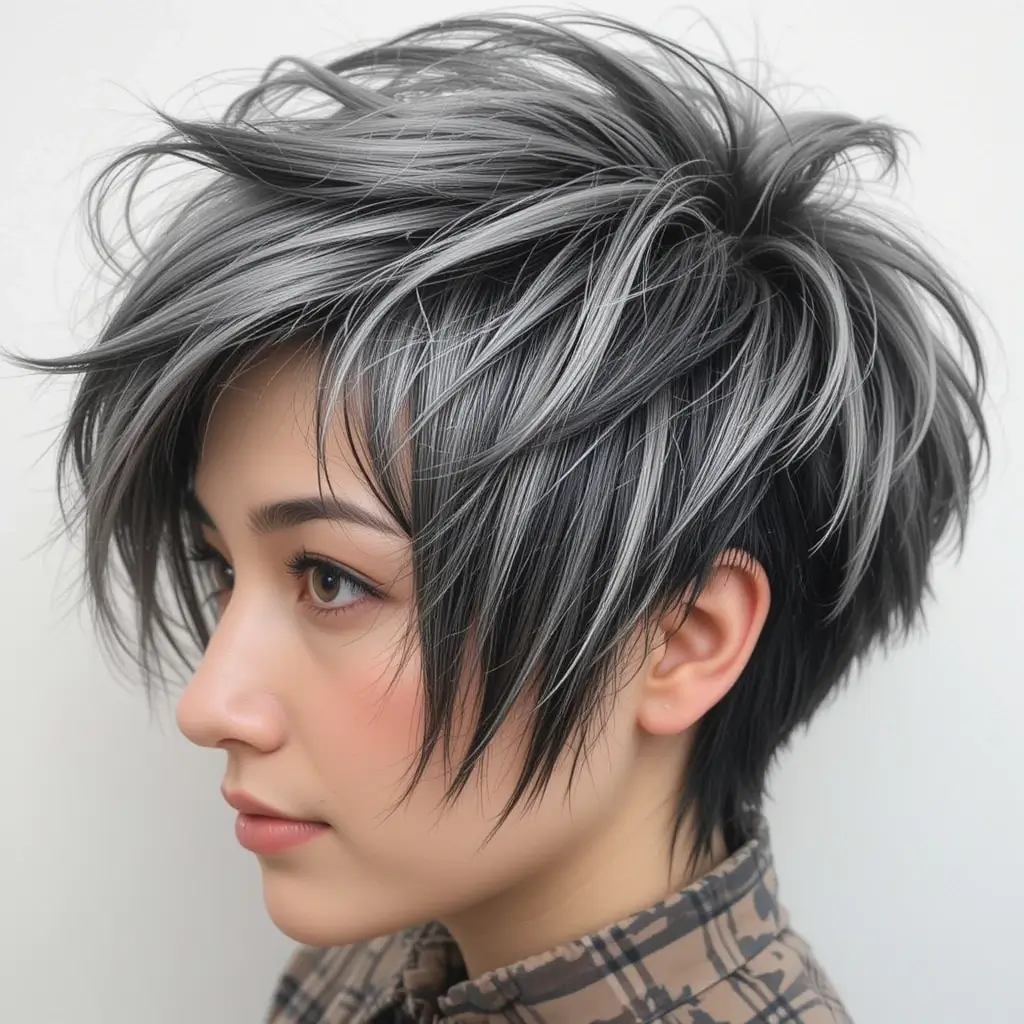 Short and Spiky Salt and Pepper Hair