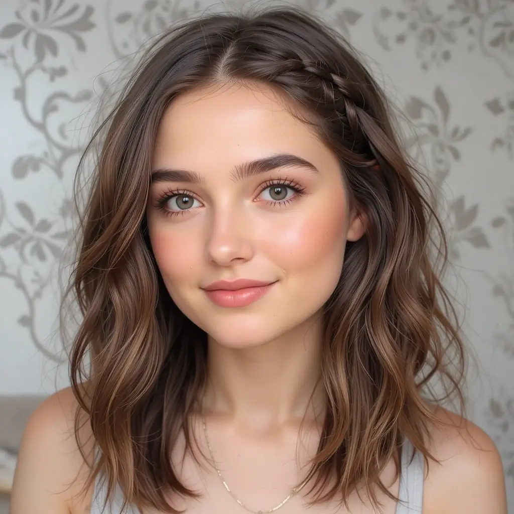 Shoulder-Length Cut with Loose Braids