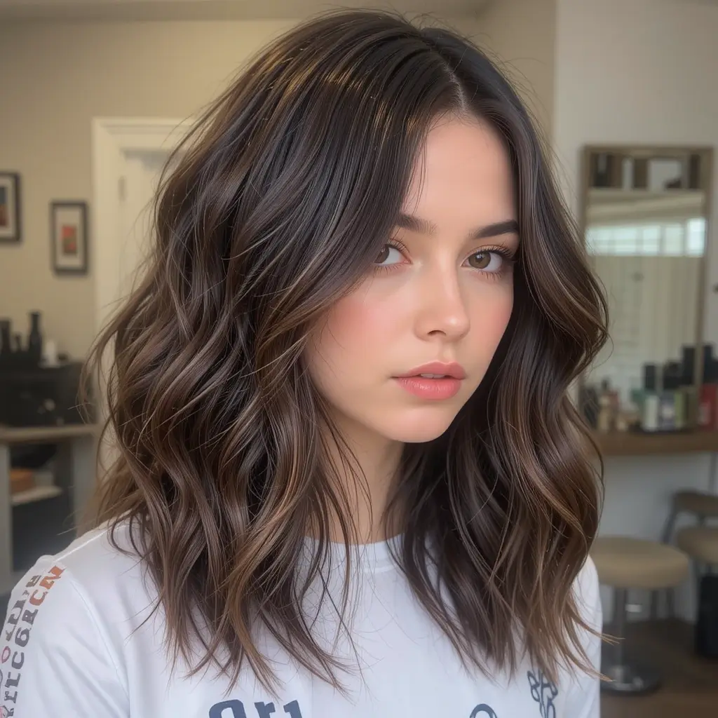 Shoulder-Length Hair with Crimped Texture