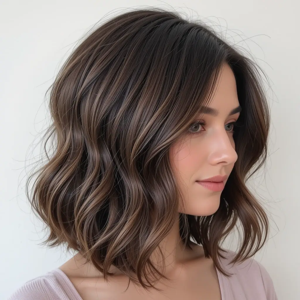 Shoulder-Length Hair with Volumized Blowout