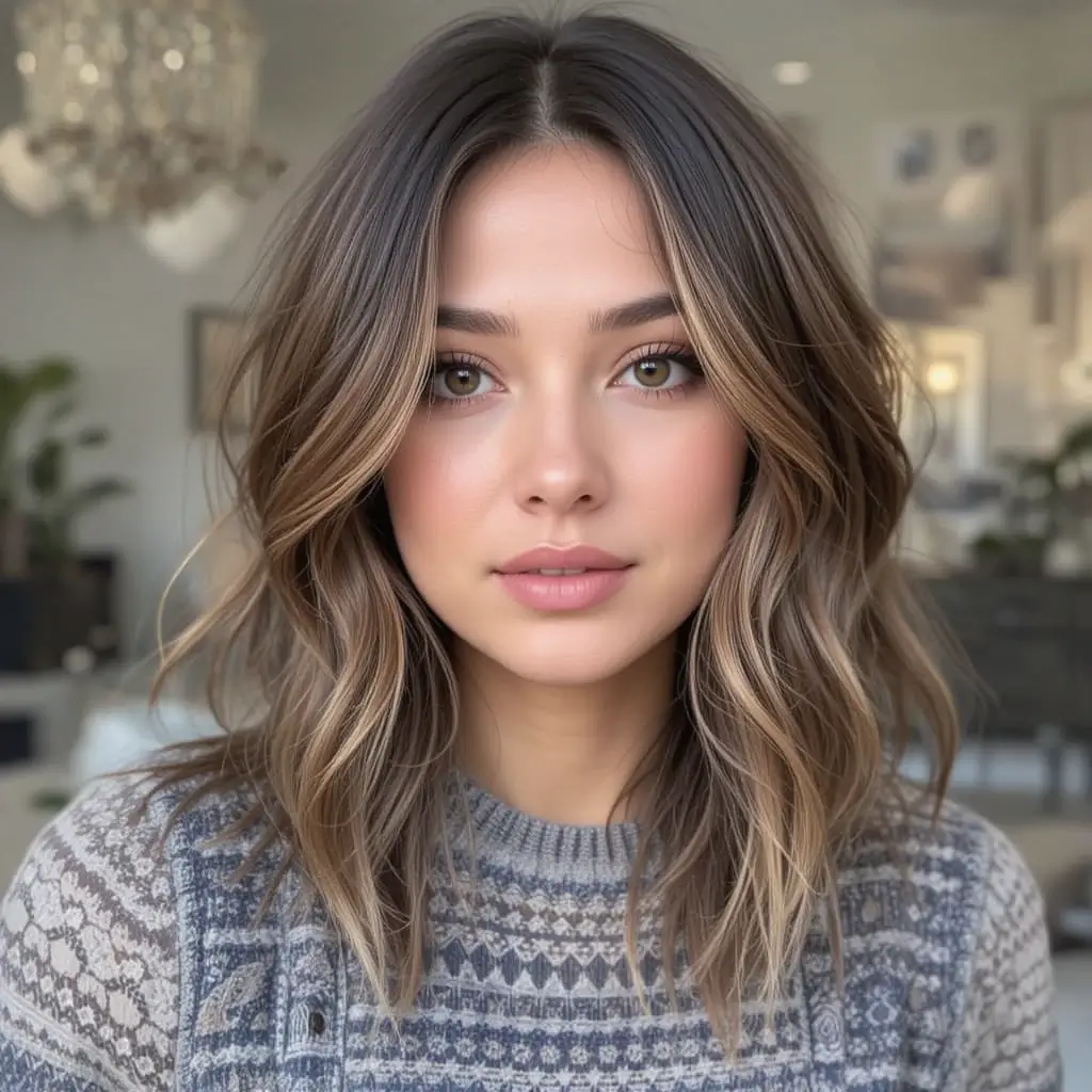 Shoulder-Length Layers with Subtle Balayage