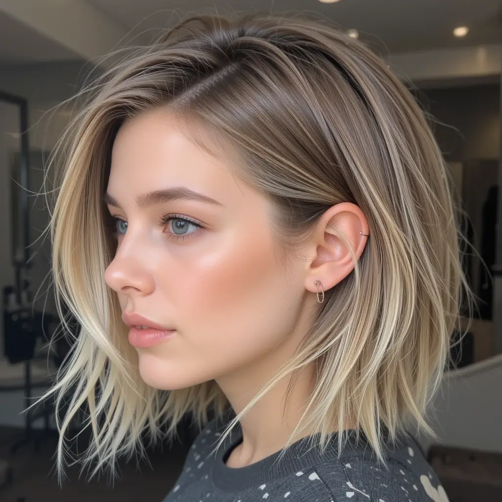 . Shoulder-Length with Razor Cut Ends