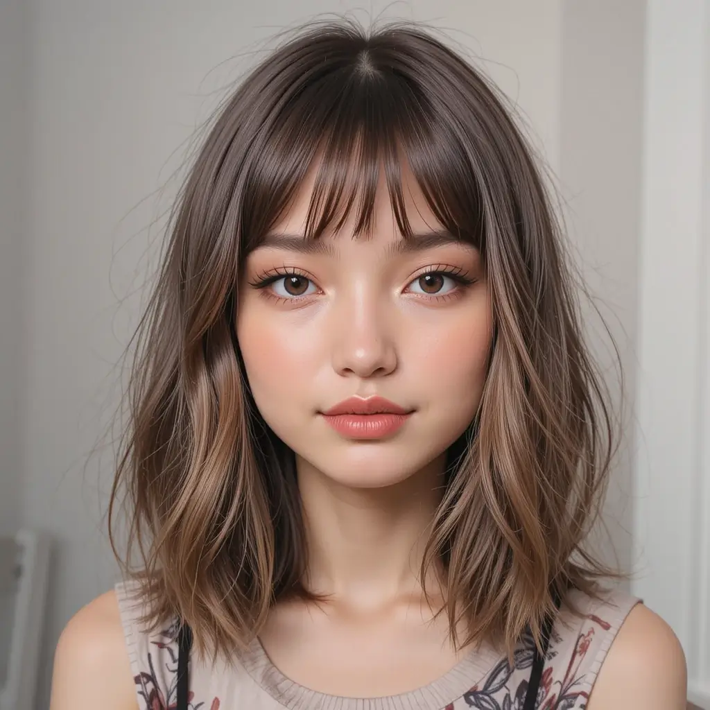 Shoulder-Length with Straight Fringe