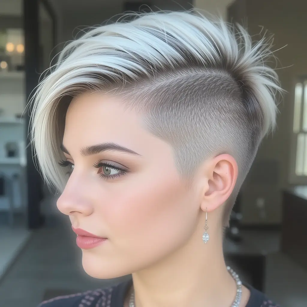 Side-Shaved Pixie with Volume