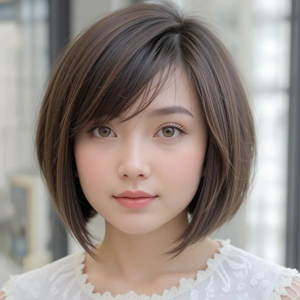 Side-Swept Bangs with a Bo