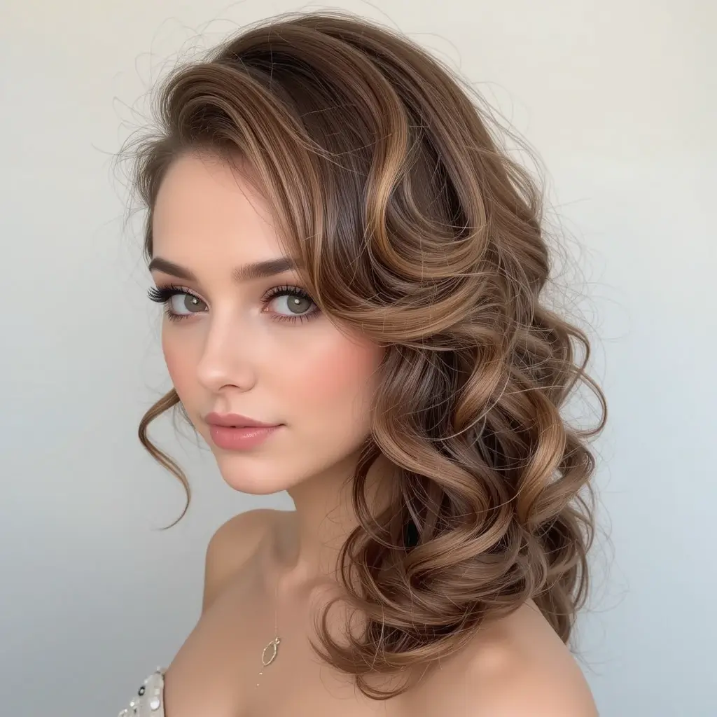 Side-Swept Curls