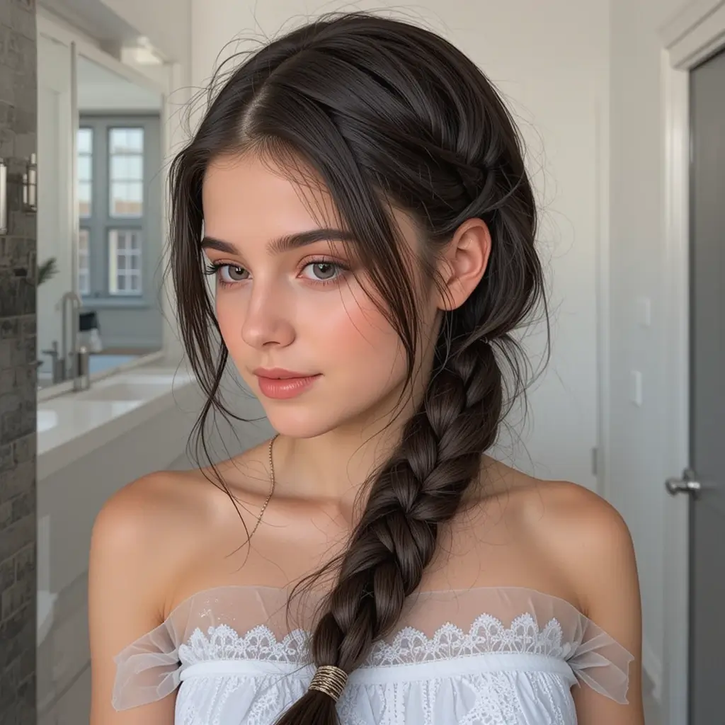 Side Swept Fishtail Braid