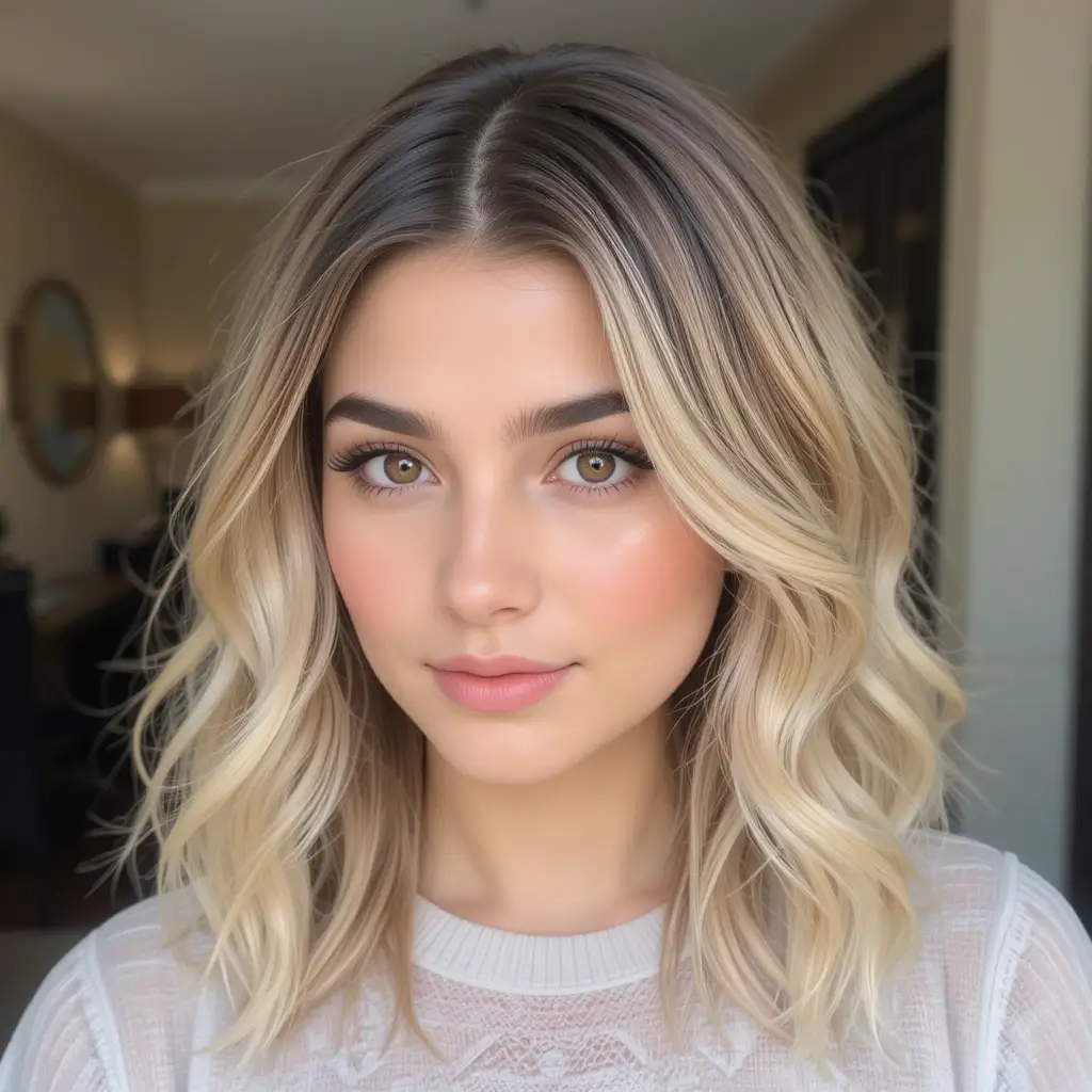 Side Swept Layers with Face-Framing Strands