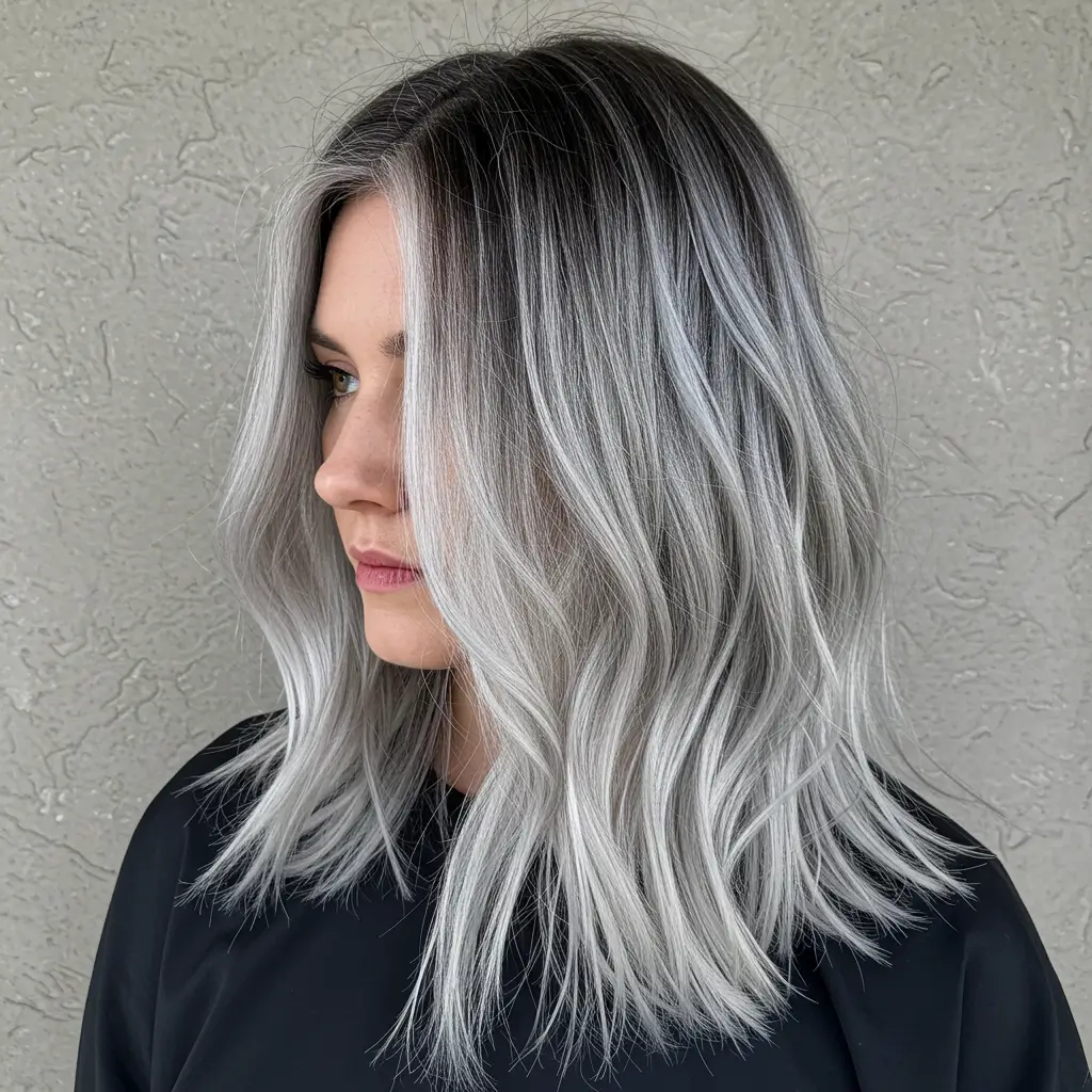 Silver Streaks in Dark Hair