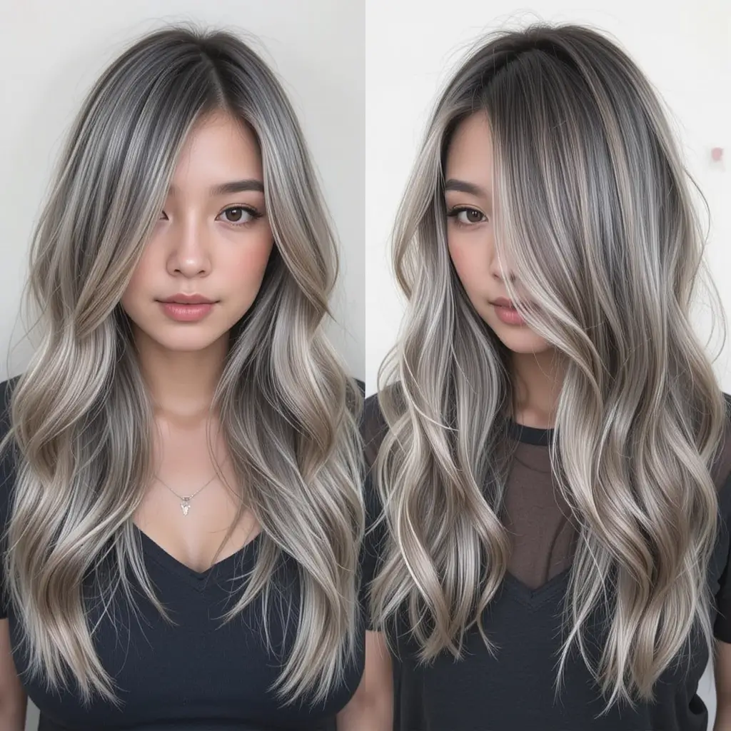 Silvery Ash Brown with Glossy Finish