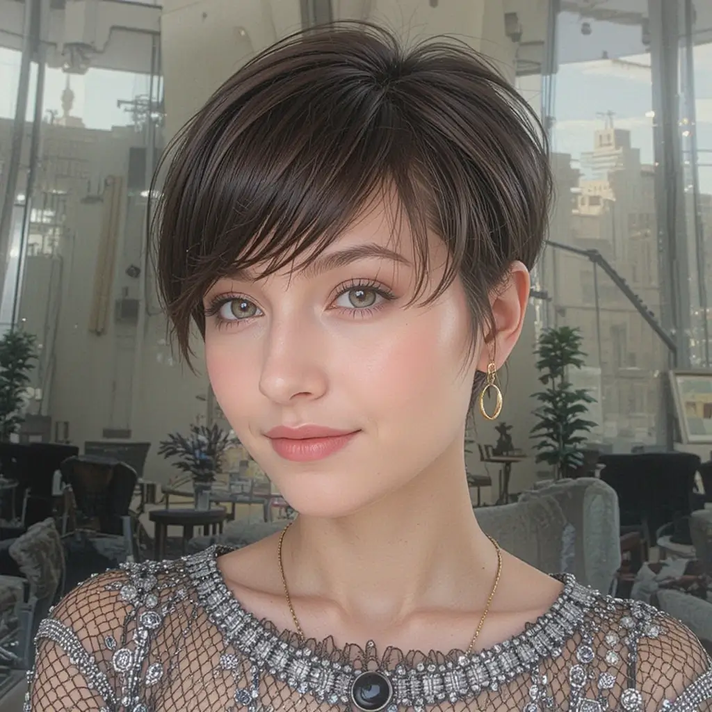 Sleek Pixie with Straight Fringe