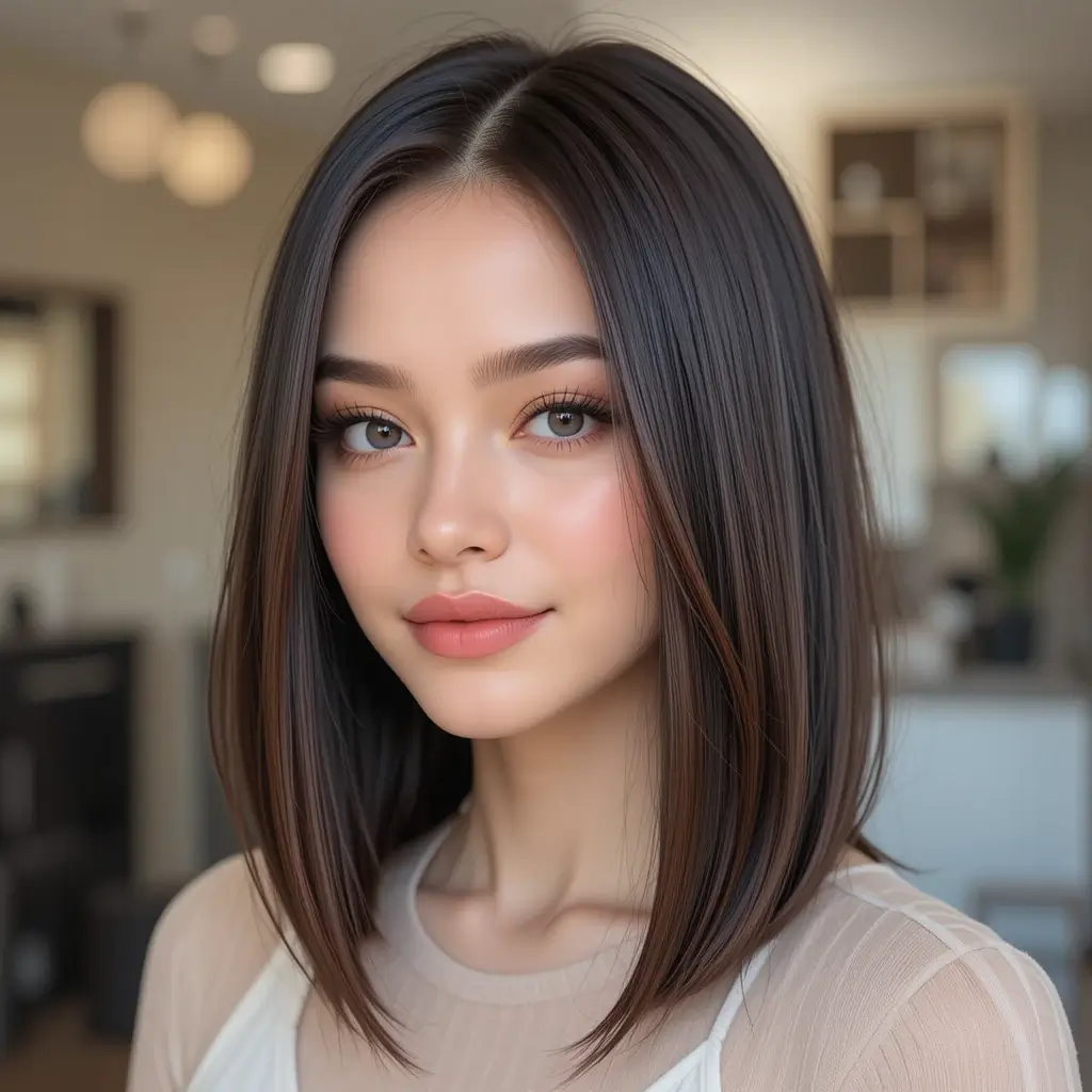 Sleek Straight Cut with Center Part