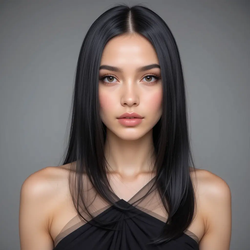 Sleek and Straight Jet Black Hair