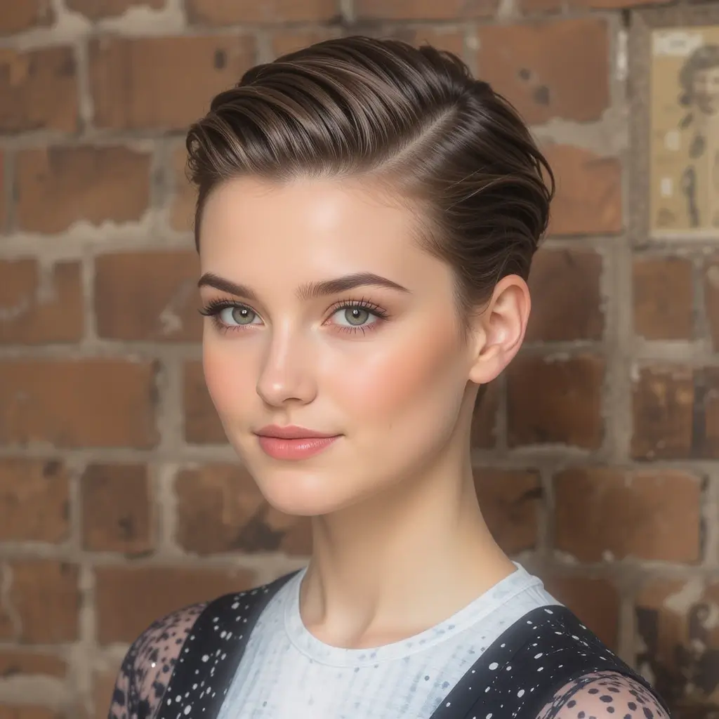 Slicked-Back Short Hair