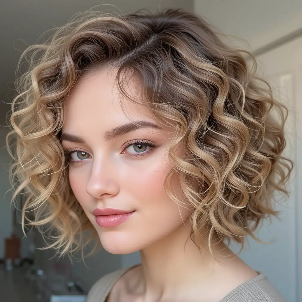 Soft Curls with Cropped Length