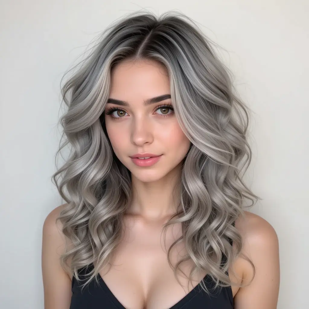 Soft Curls with Salt and Pepper Tones