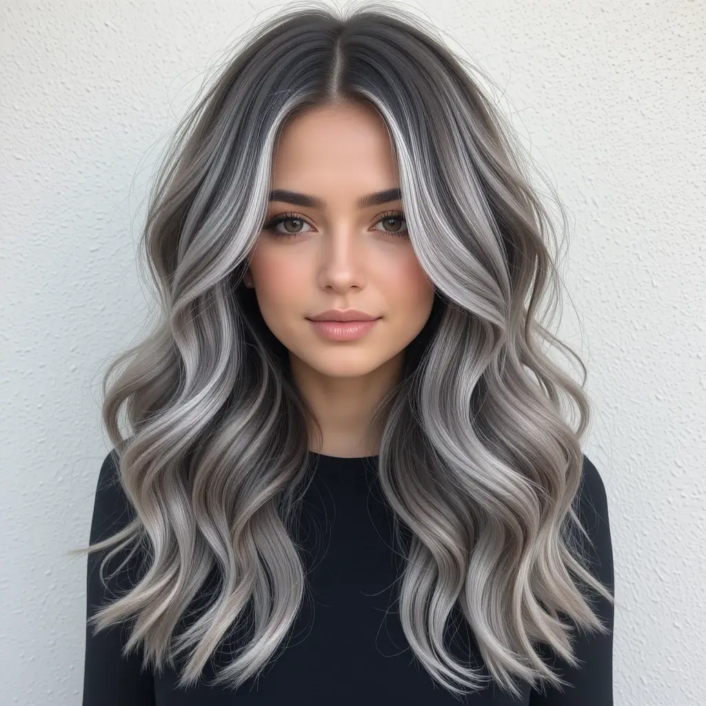 Soft Layered Waves with Salt and Pepper Highlights