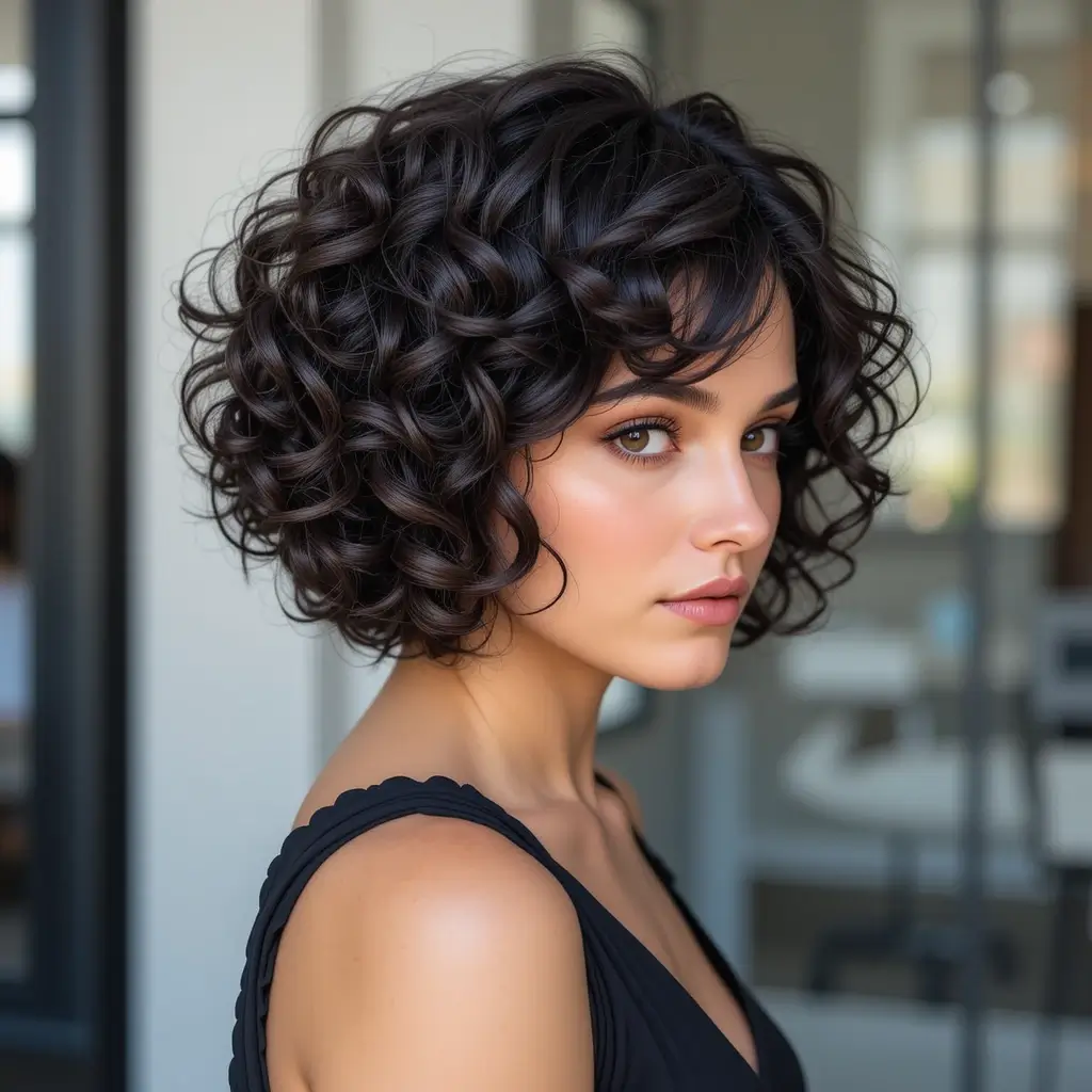 Soft Mod Bob for Curly Hair