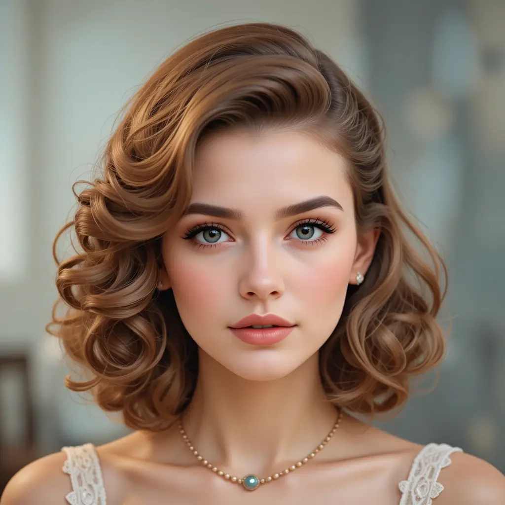 Soft Pouf with Loose Curls