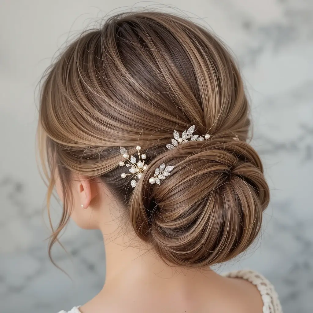 Spiral Bun with Hair Accessories