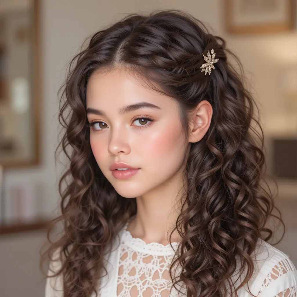 Spiral Curls with Minimal Accessories
