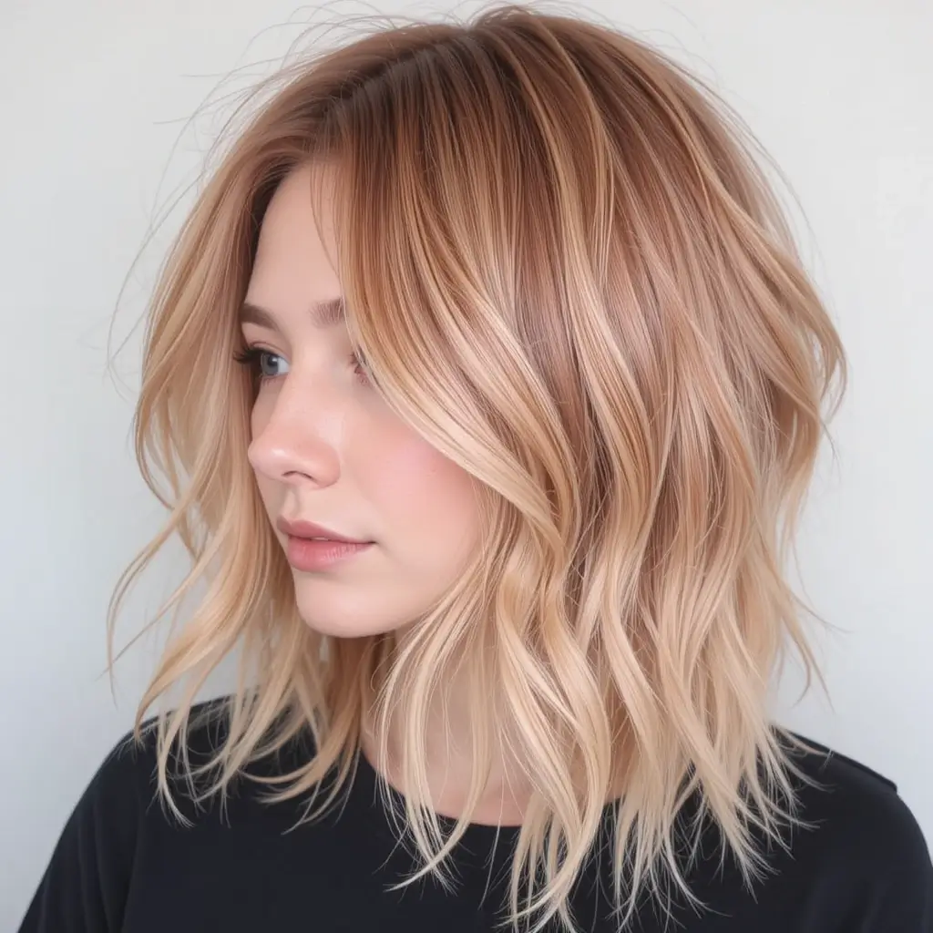 Strawberry Blonde Butterfly Cut