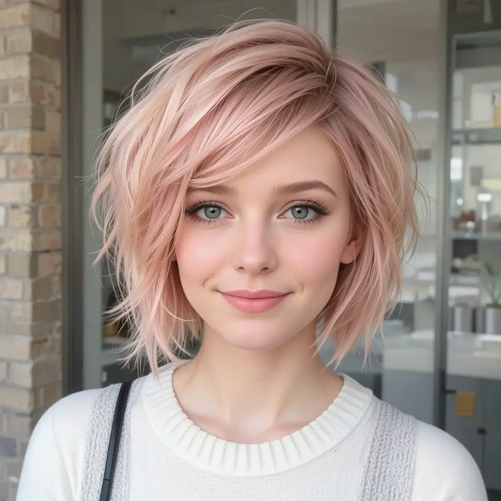Strawberry Blonde Pixie Bob with Volume