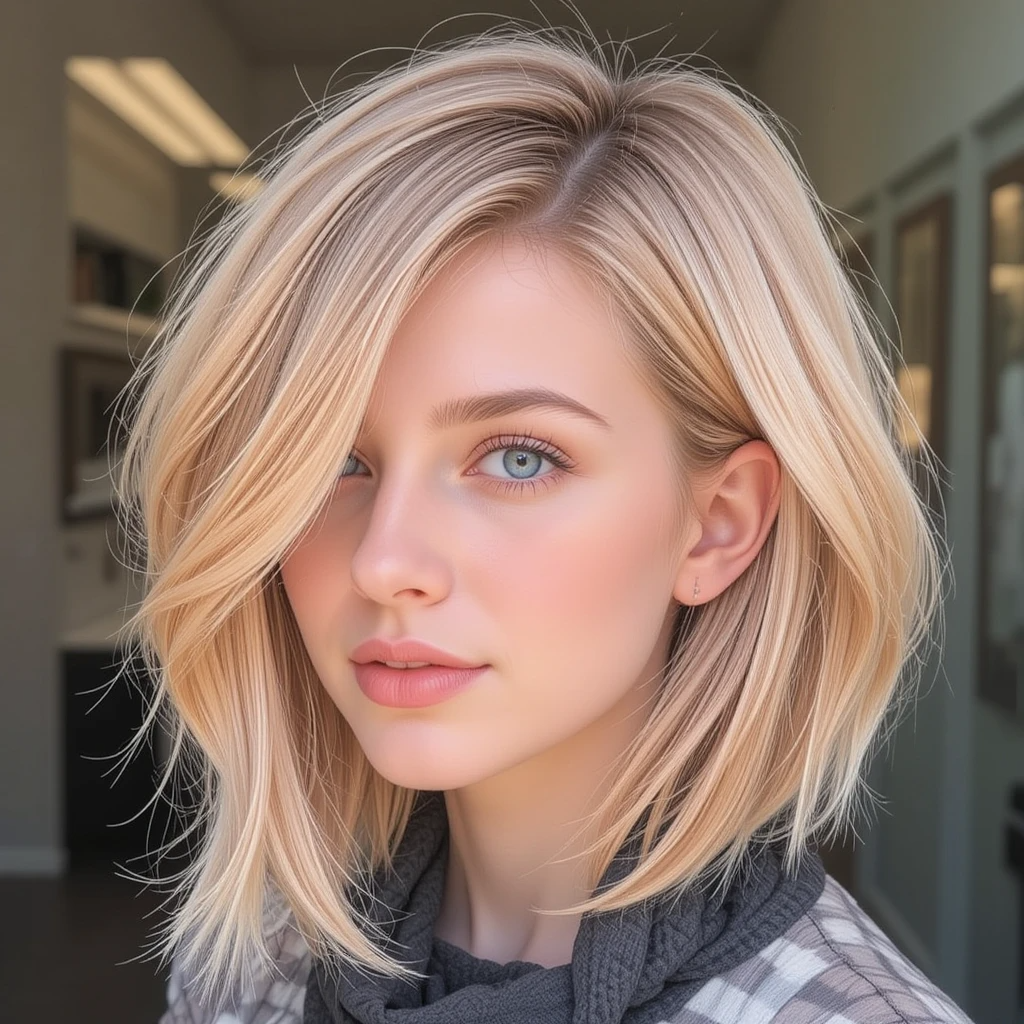 Strawberry Blonde Textured Crop Cut