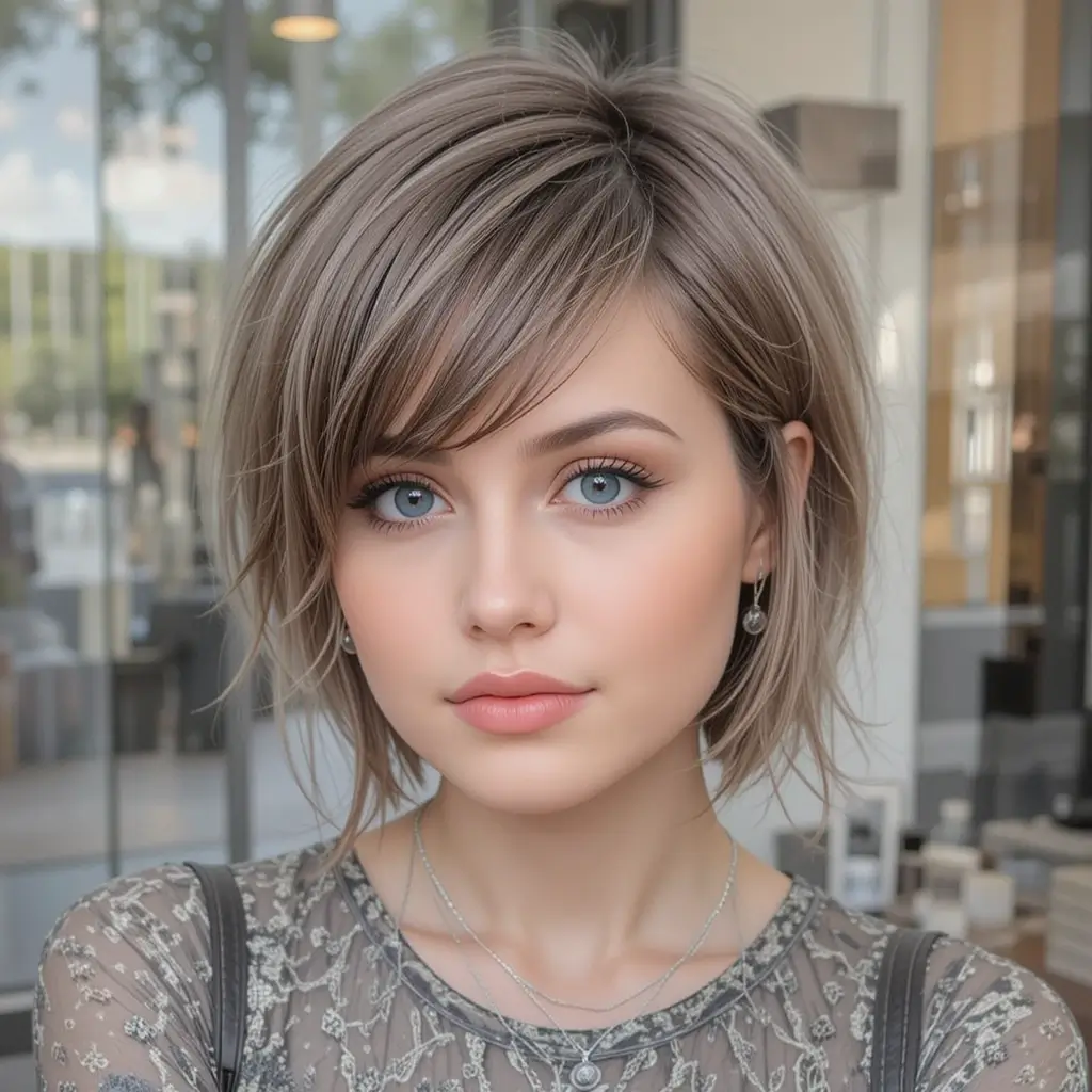 . Tapered Cut with Side Bangs