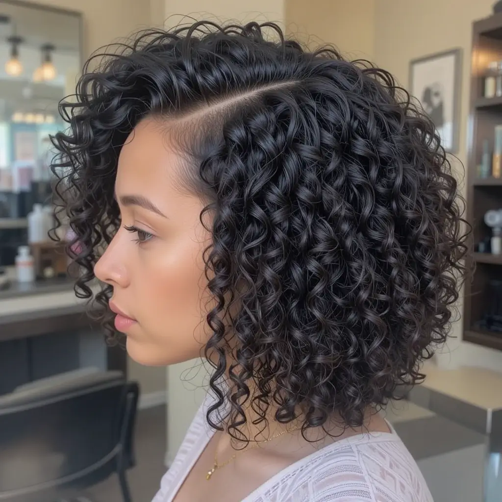 Tapered Mod Cut with Tight Curls