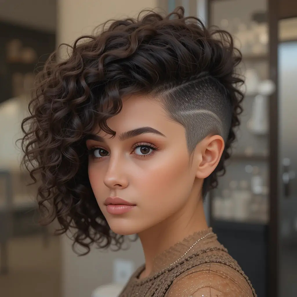 Temple-Fade Mod Cut with Curls