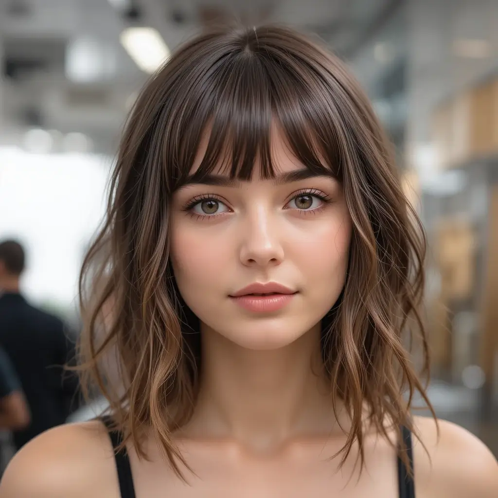 Textured Bun with Bangs