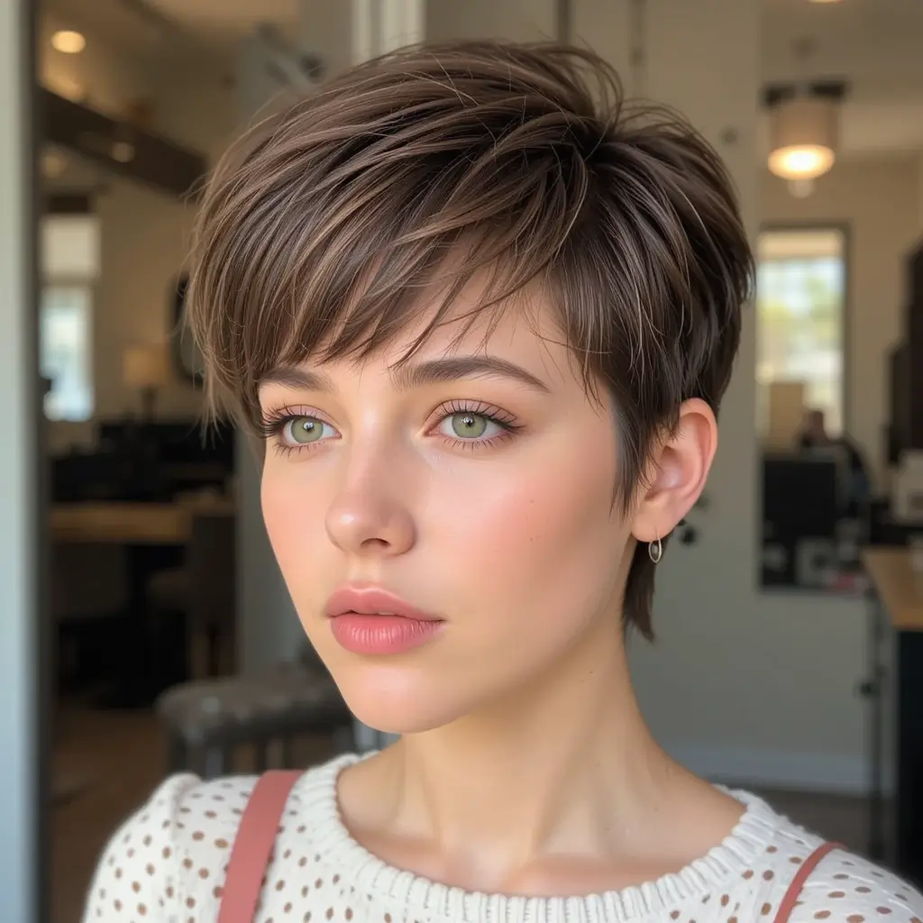 Textured Pixie Cut with Soft Fringe