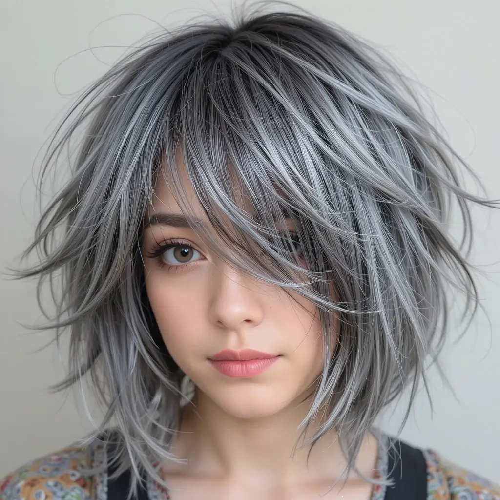 Textured Salt and Pepper Shag