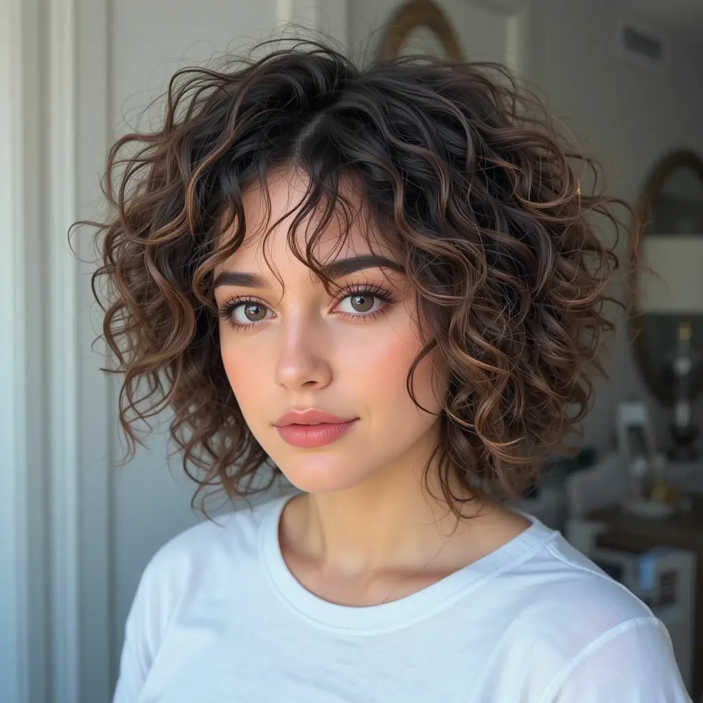 Tousled Curly Lob
