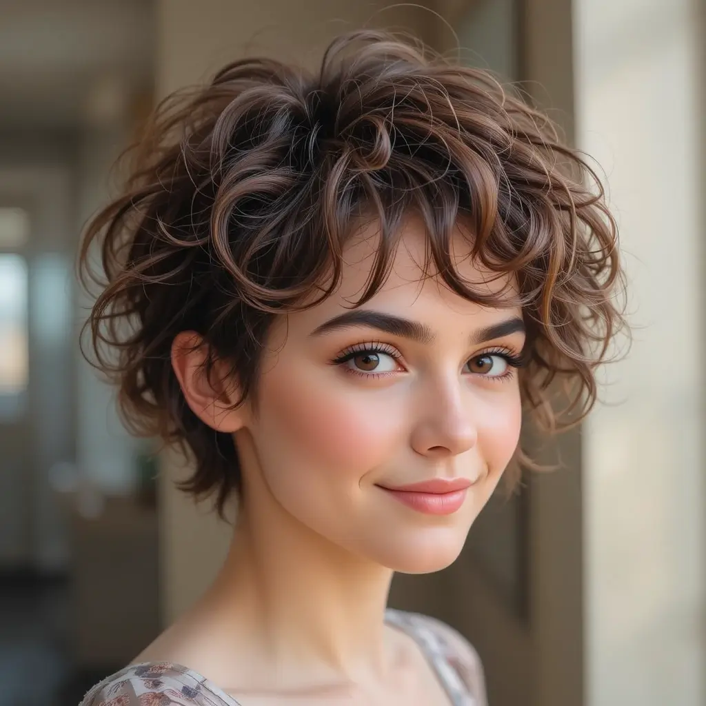 Tousled Curly Pixie