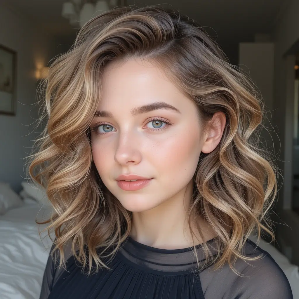 Tousled Shoulder-Length Curls