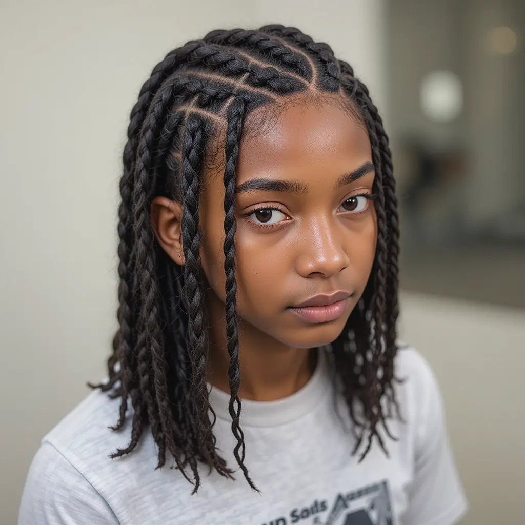  Triangle Part Box Braids