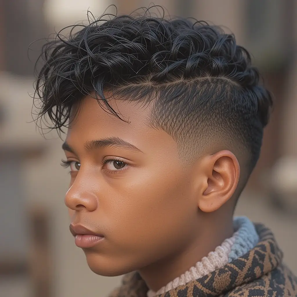 Twisted Bangs with Fade