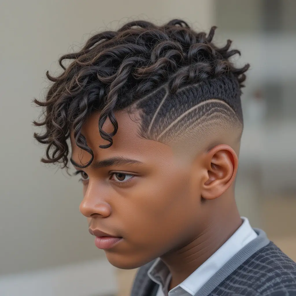  Twisted Curls with Mid Fade