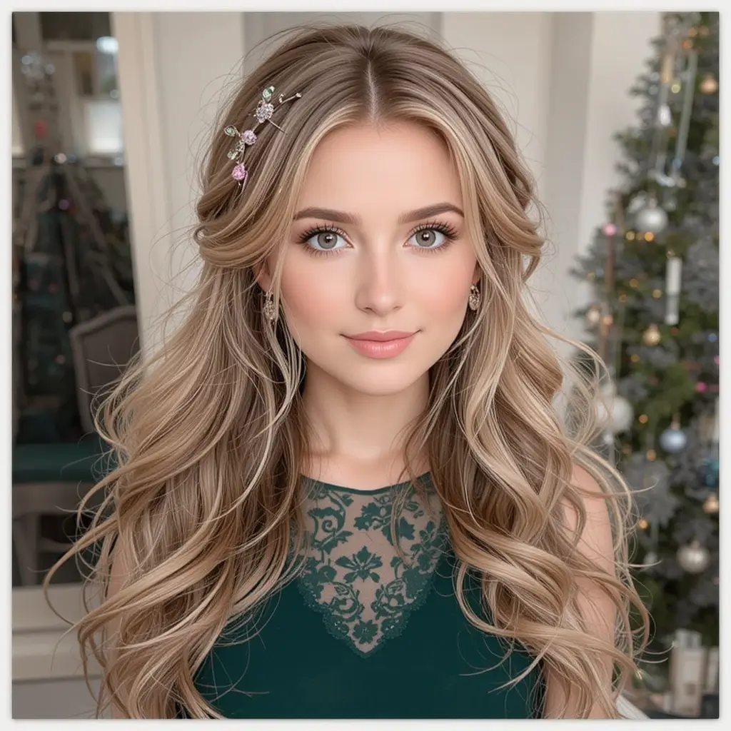 Twisted Half-Up Holiday Glam
