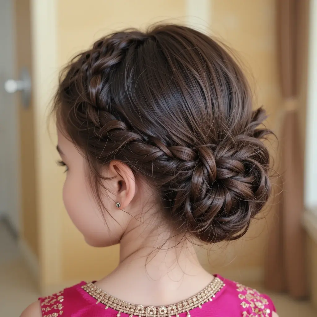 Twisted Low Bun with Side Curls