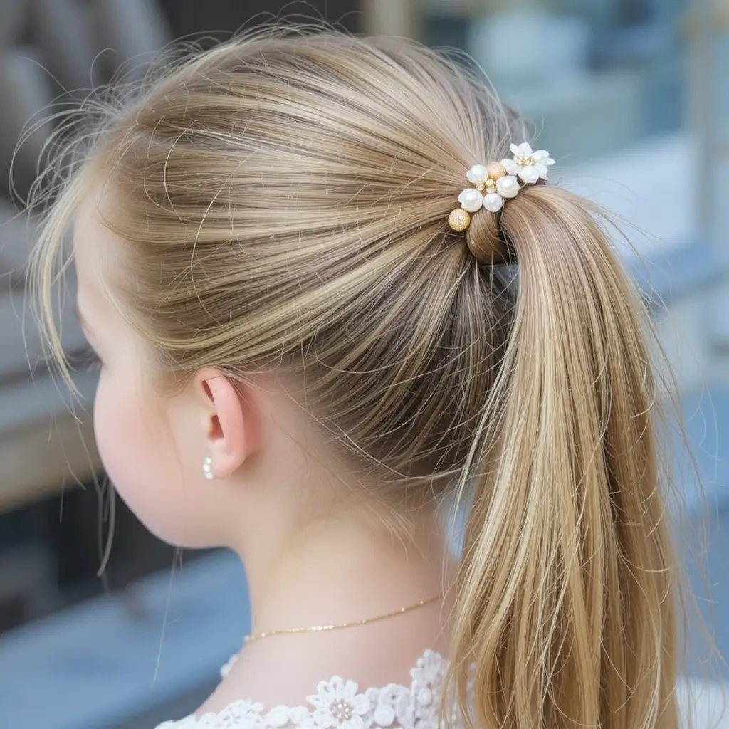 Twisted Ponytail with Decorative Clips