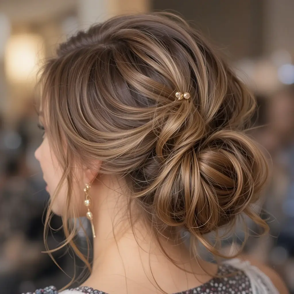 Updo with Twisted Bangs