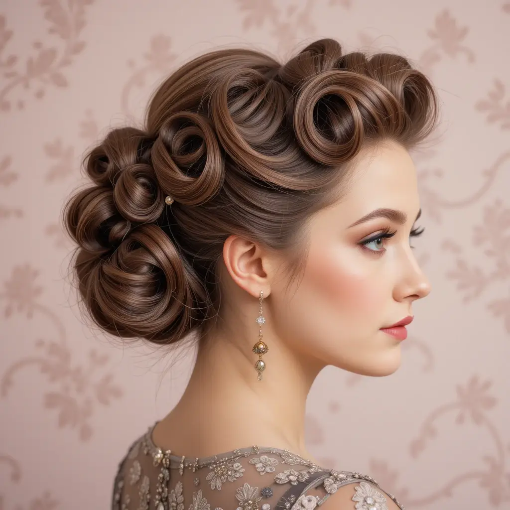 Vintage Pin Curl Updo
