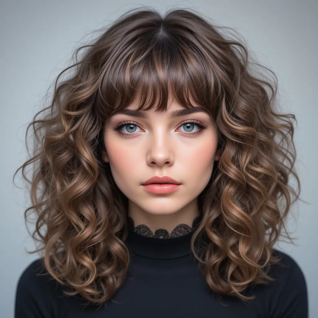 . Voluminous Mod Cut with Curtain Bangs