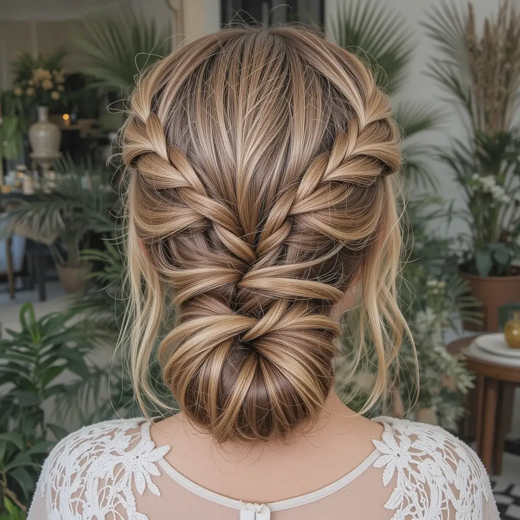 Waterfall Braid with Bun